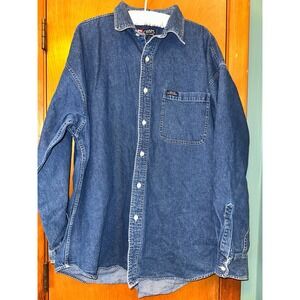 Vintage Ralph Lauren Polo Jeans Co Men's Denim Western Jean Button Down Shirt XL